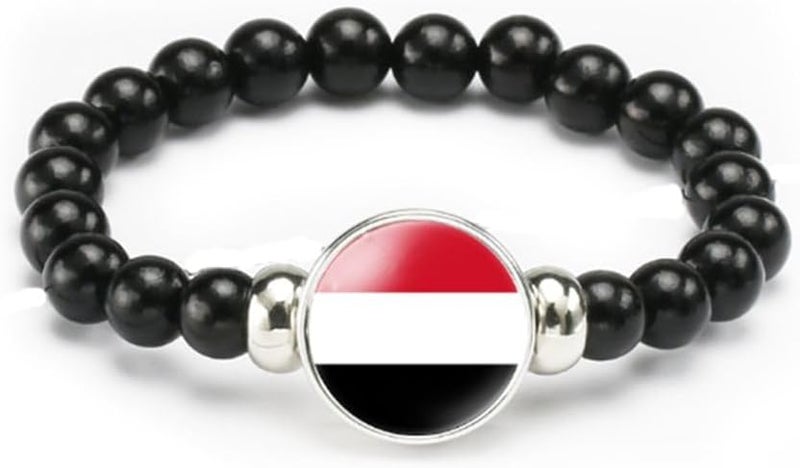 vmcoatdu National Flag Bracelet Elastic Rope Beaded Bracelet Support Your Country Travel Souvenir Gifts for Men Women - Image 1